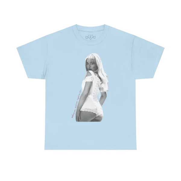 Sabrina Carpenter Merch - Sabrina Carpenter Short n Sweet Love Letter Blue Tee